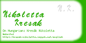 nikoletta kresak business card