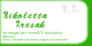 nikoletta kresak business card